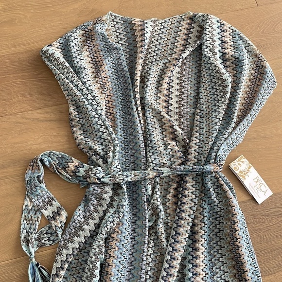 NWT Becca by Rebecca Virtue Wander Fringe Sheer Kimono Swim Cover-Up - 1X - Picture 7 of 10